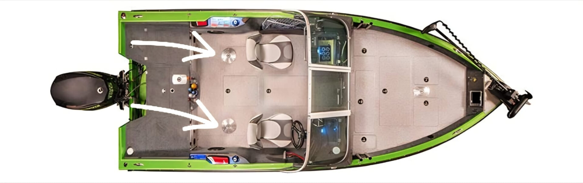 Dvě základny pro sedadla v kokpitu