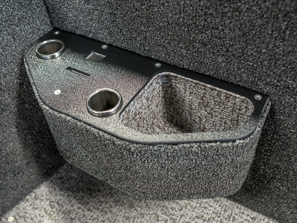 Multifunctional organizer with cup holder, two rod holders and storage space for a fishing knife and pliers